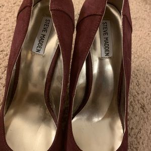 Burgundy Suede Steve Madden Pumps- Worn Once